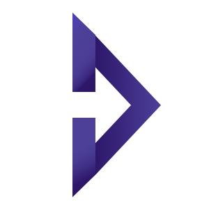 The Beyond Insurance logo- similar to a purple arrow